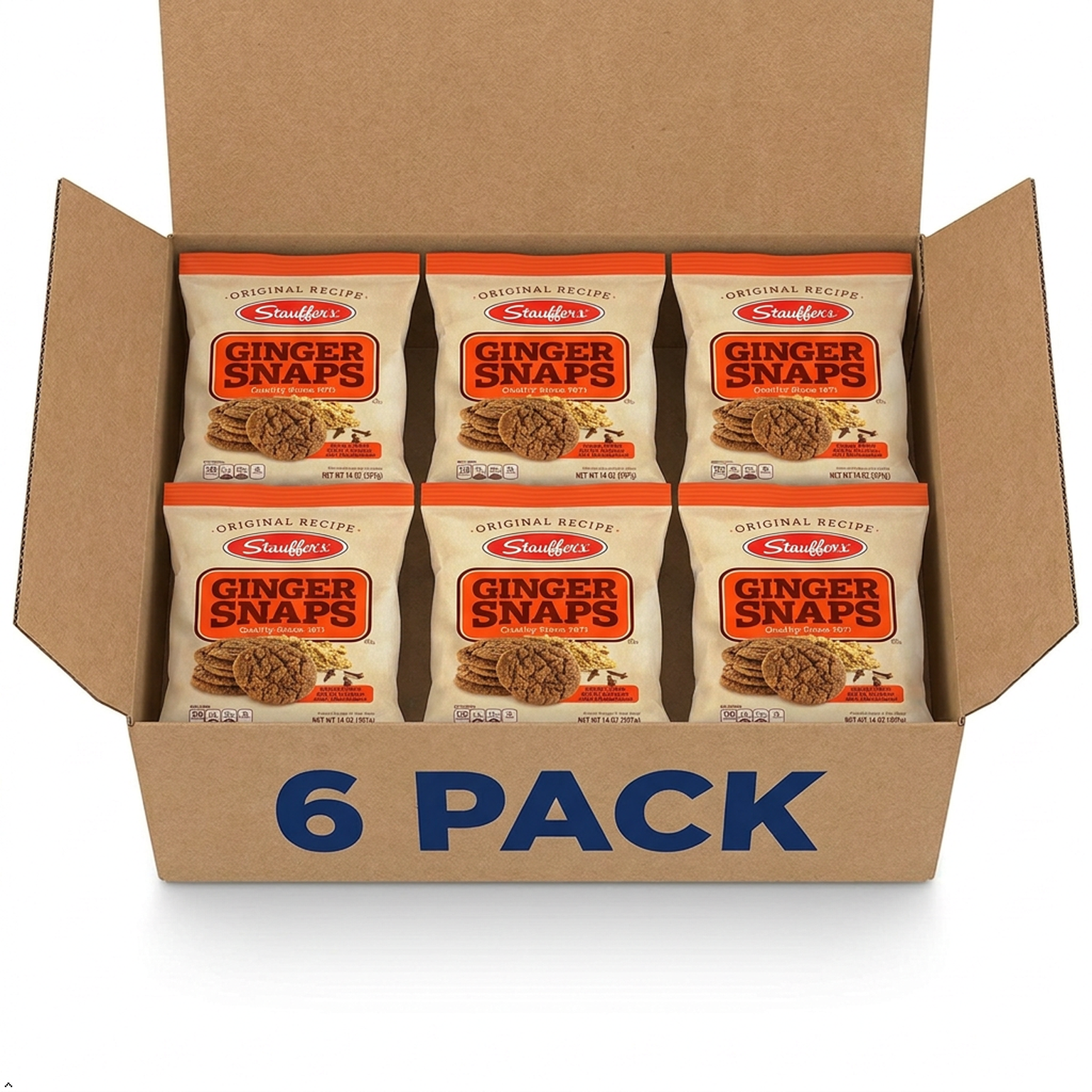 Stauffers Ginger Snaps Bag, 14-Ounce Bags (Pack of 6) Stauffers